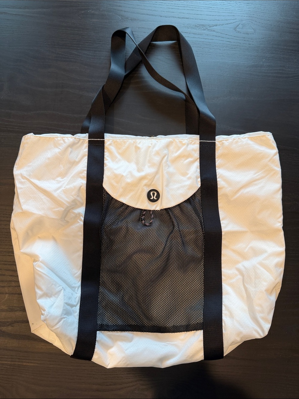 lululemon athletica White and Black Mesh-Front Everyday Tote